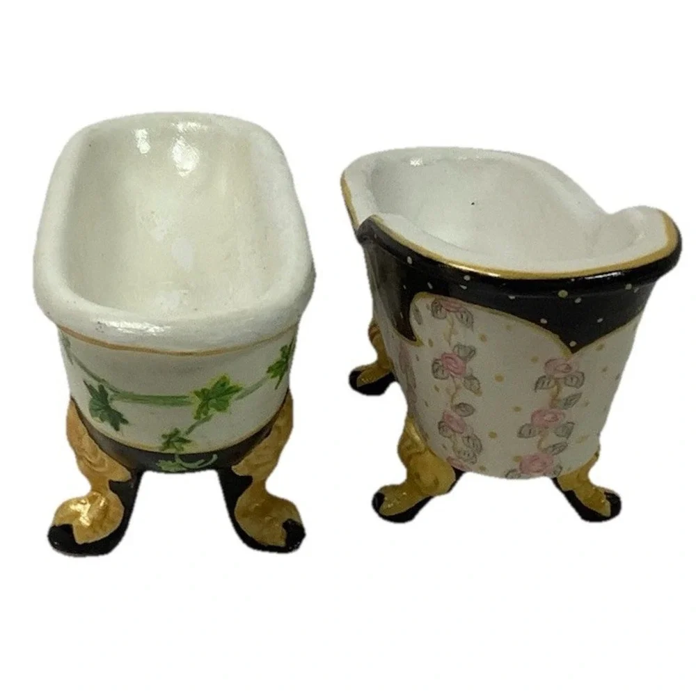 2 Vintage Hand Painted Bathtubs Soap Claw‎ foot Beautiful!